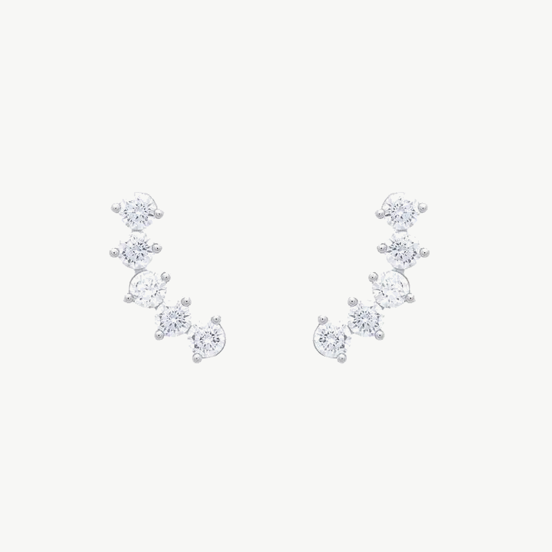 Five Light Earcuff em Ródio com Zircônias