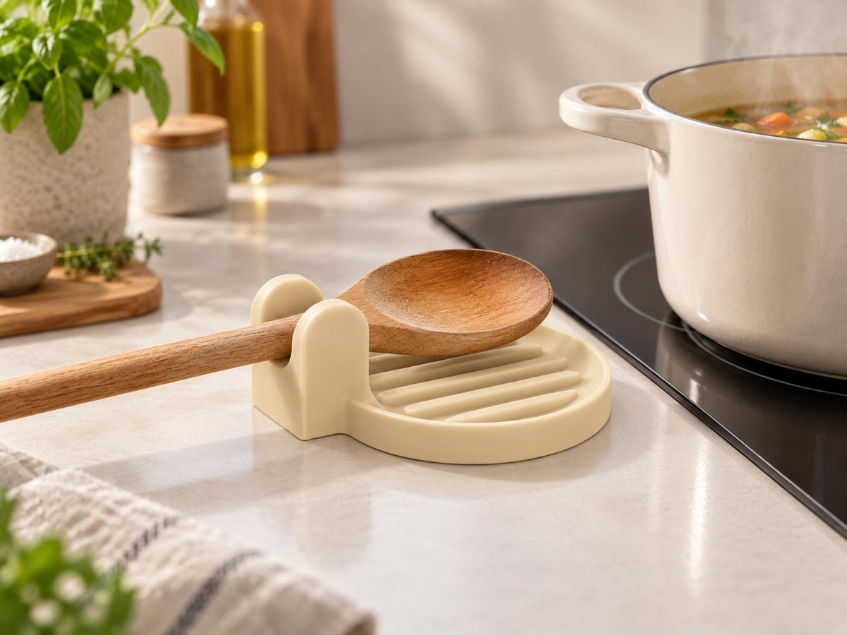 Descanso para Colher de Cozinha com Coletor de Resíduos — Milanzi