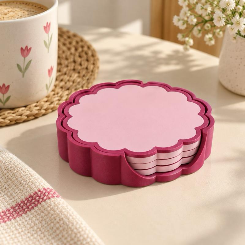 Kit 4 Porta-Copos Flor Bloom com Suporte — Milanzi