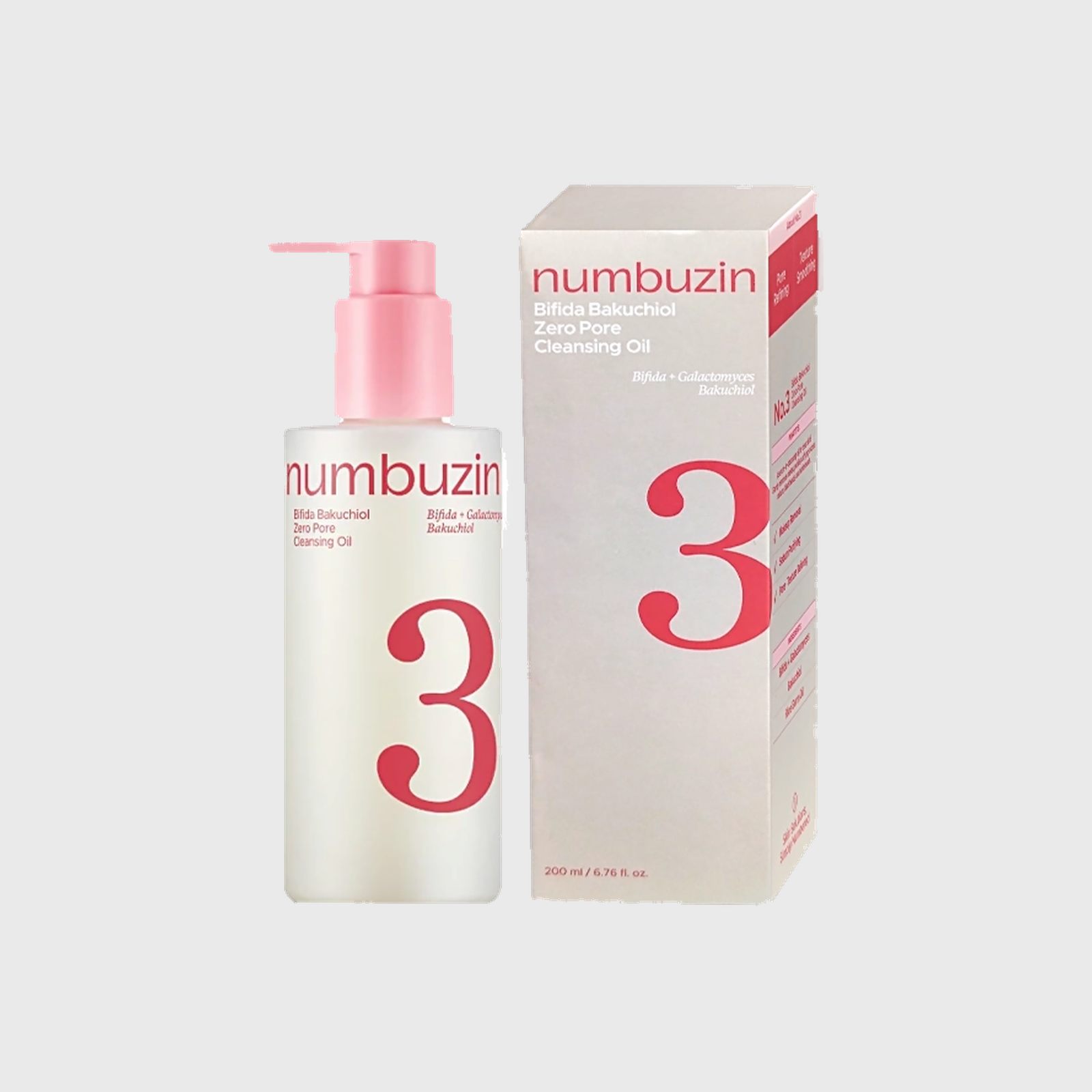 Limpador Facial Numbuzin No3 Bifida Bakuchiol Zero Pore Oil de 200ml - Milanzi
