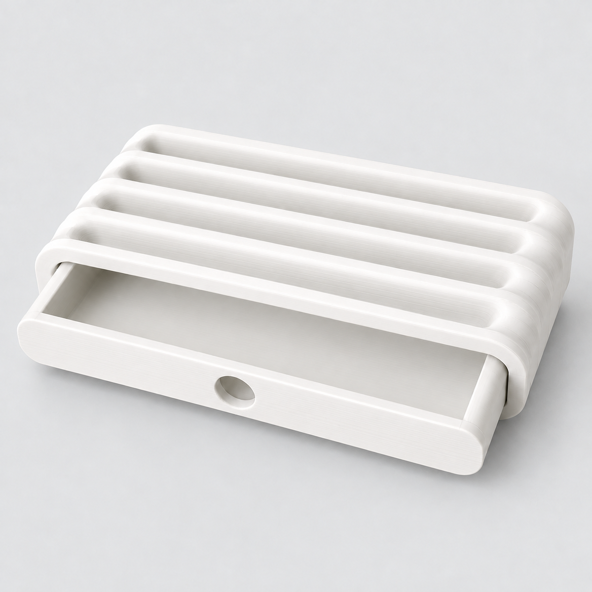 Organizador de Mesa Wave – Porta-Joias com Gaveta em Branco — imagem ilustrativa Milanzi