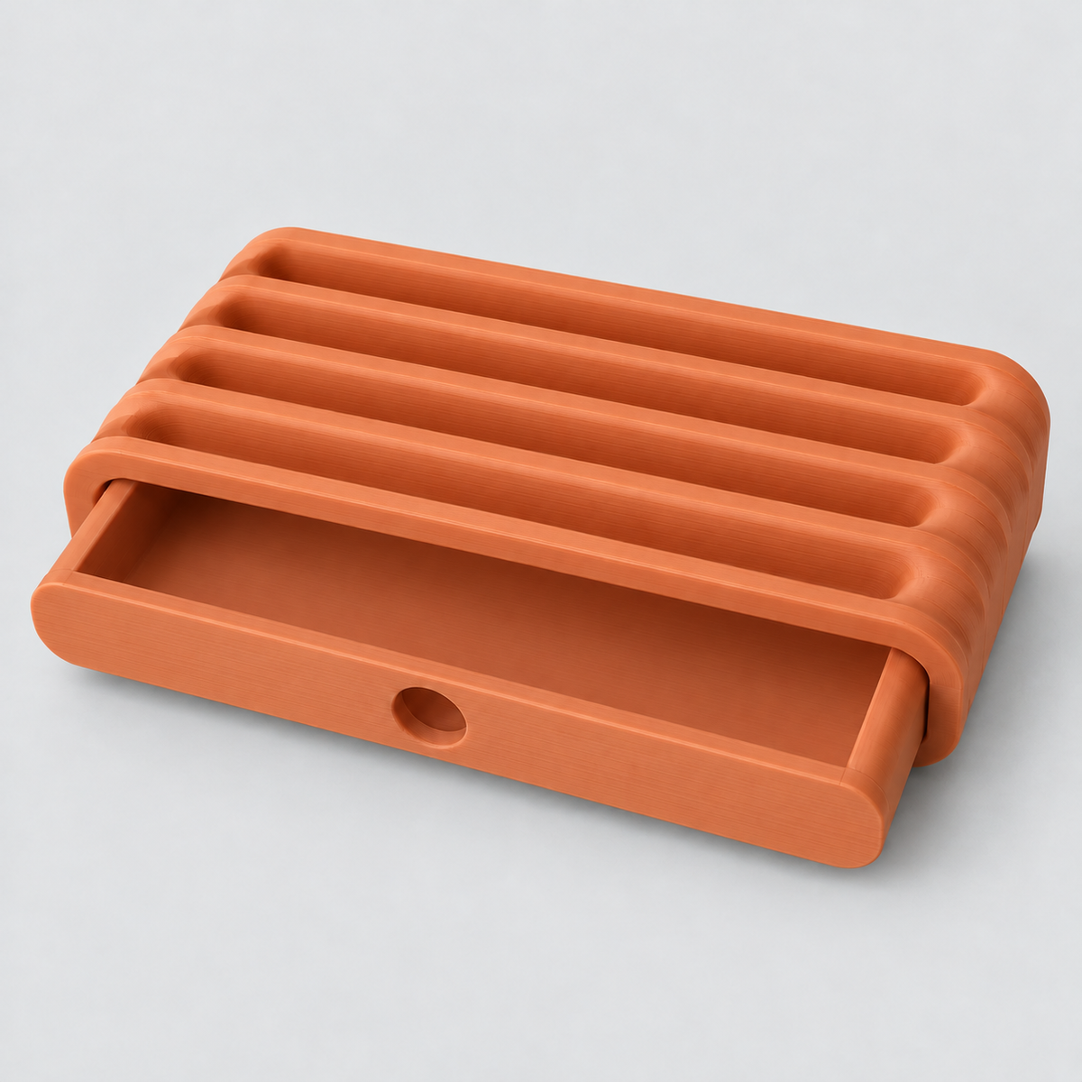 Organizador de Mesa Wave – Porta-Joias com Gaveta em Laranja — imagem ilustrativa Milanzi