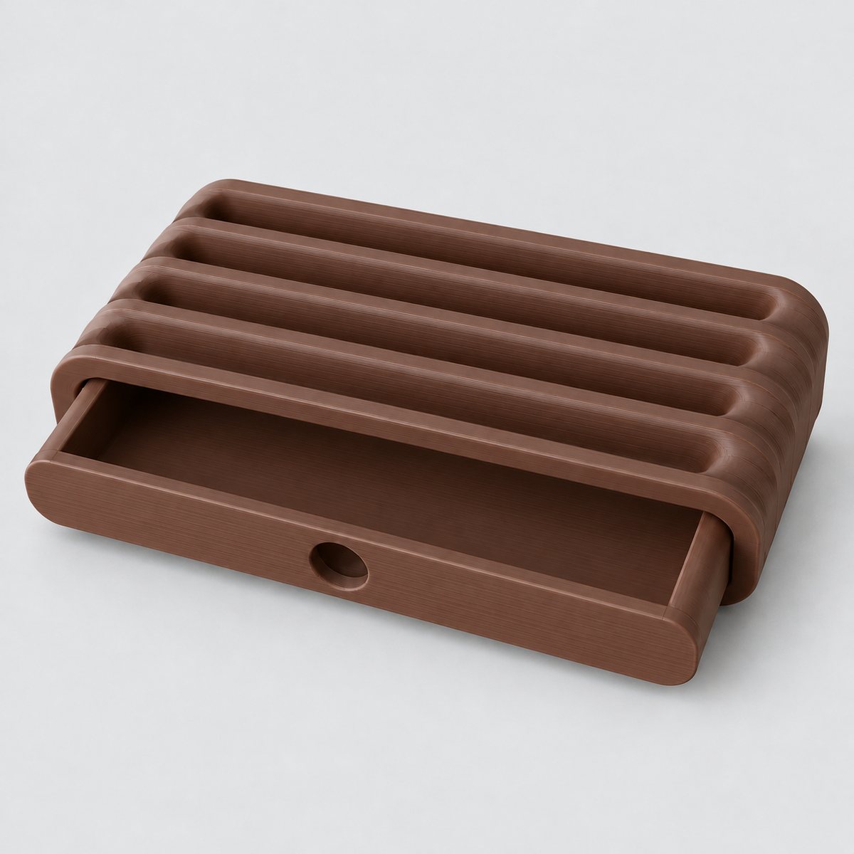 Organizador de Mesa Wave – Porta-Joias com Gaveta em Marrom — imagem ilustrativa Milanzi