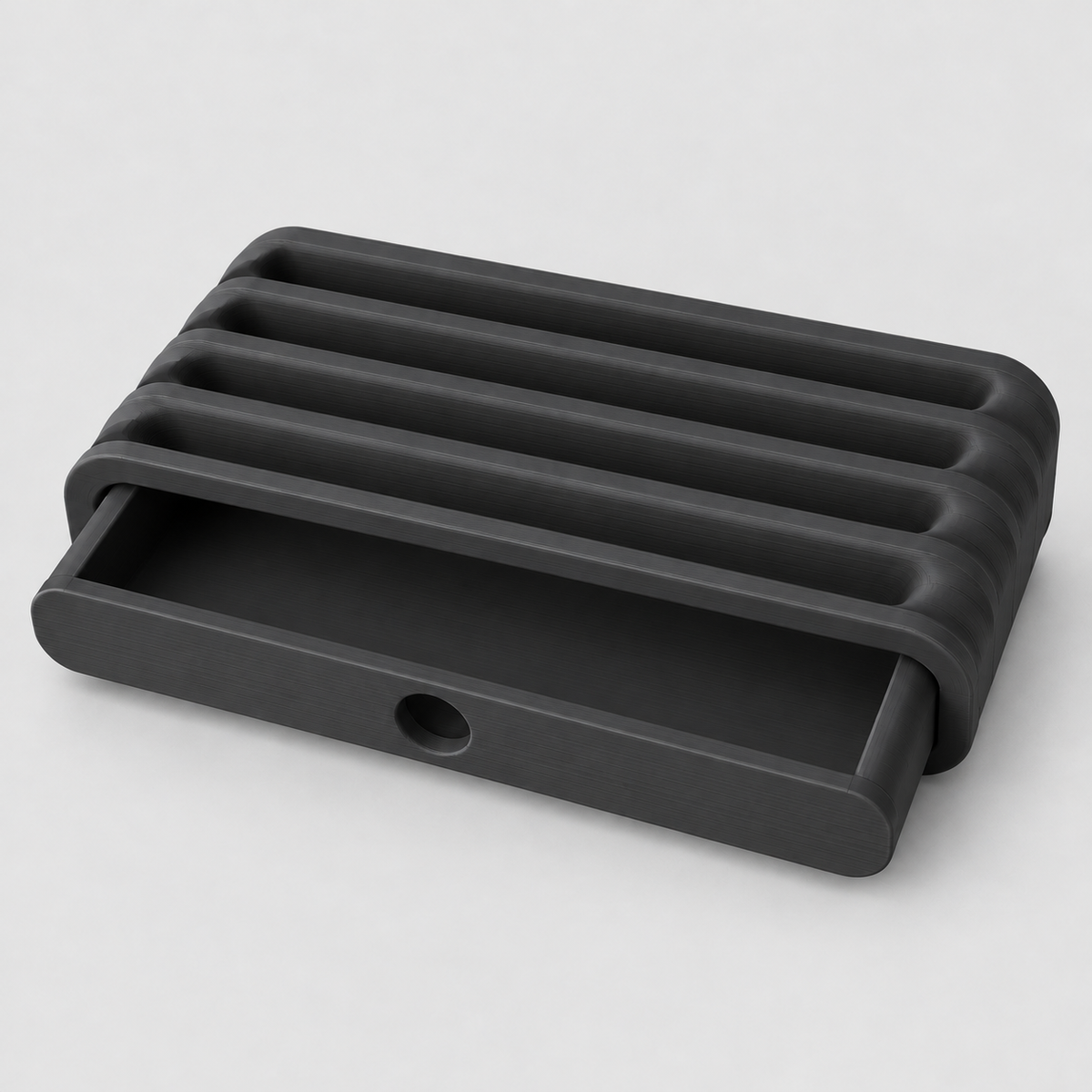 Organizador de Mesa Wave – Porta-Joias com Gaveta em Preto — imagem ilustrativa Milanzi