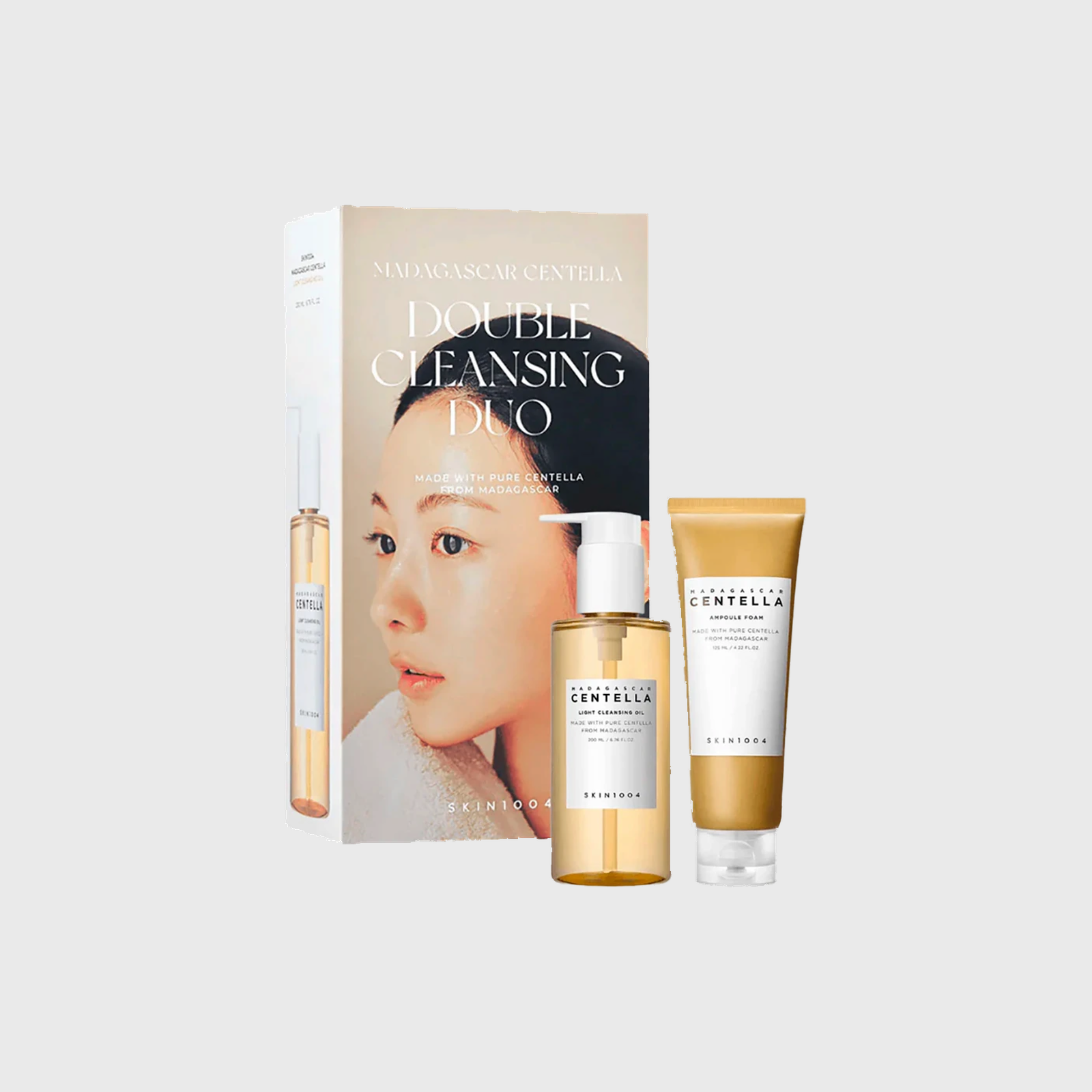 SKIN1004 Kit Limpeza Facial Madagascar Centella Double Cleansing Duo Oil 200Ml + Foam 125Ml - Milanzi