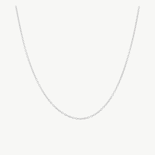 Colar Elos Portugueses Fino em Ródio 75CM