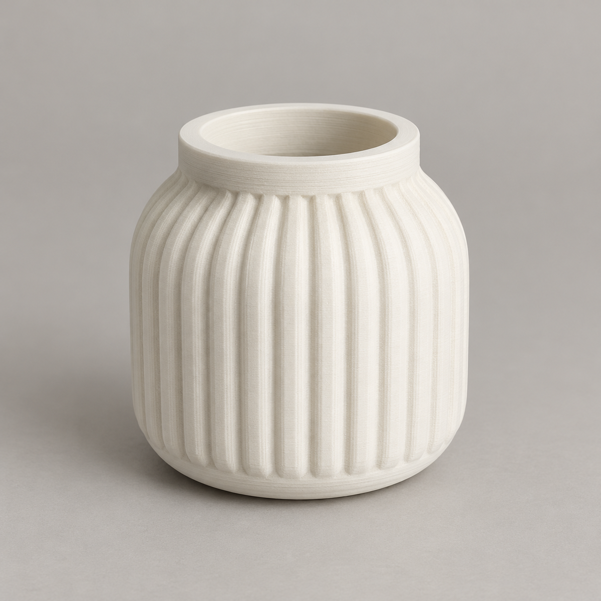 Vaso Cachepô Canelado Moderno — Branco — Milanzi