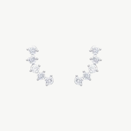 Five Light Earcuff em Ródio com Zircônias