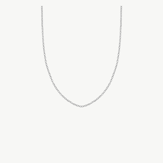 Colar Elo Português em Ouro e Ródio 60CM