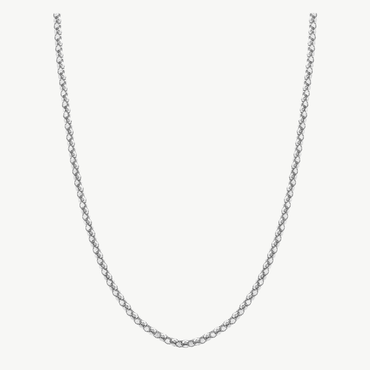 Colar Bolinhas Clássico em Ródio 70CM