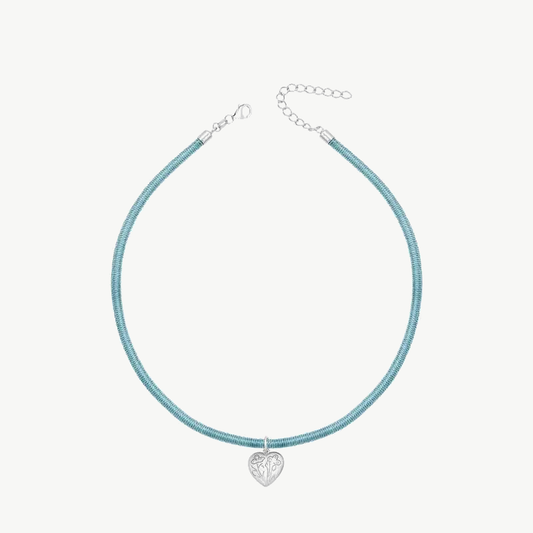 Choker Corda Coração Lumina em Ródio com Zircônias 45CM