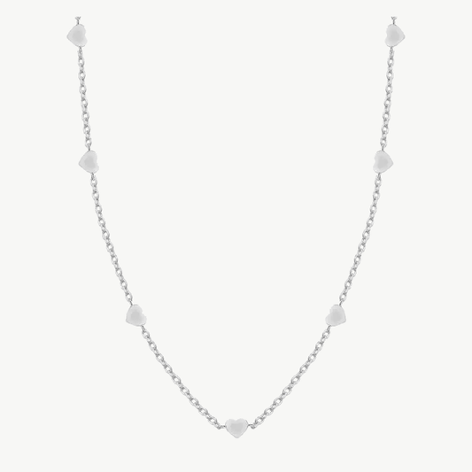 Colar Corações Intercalados 80CM