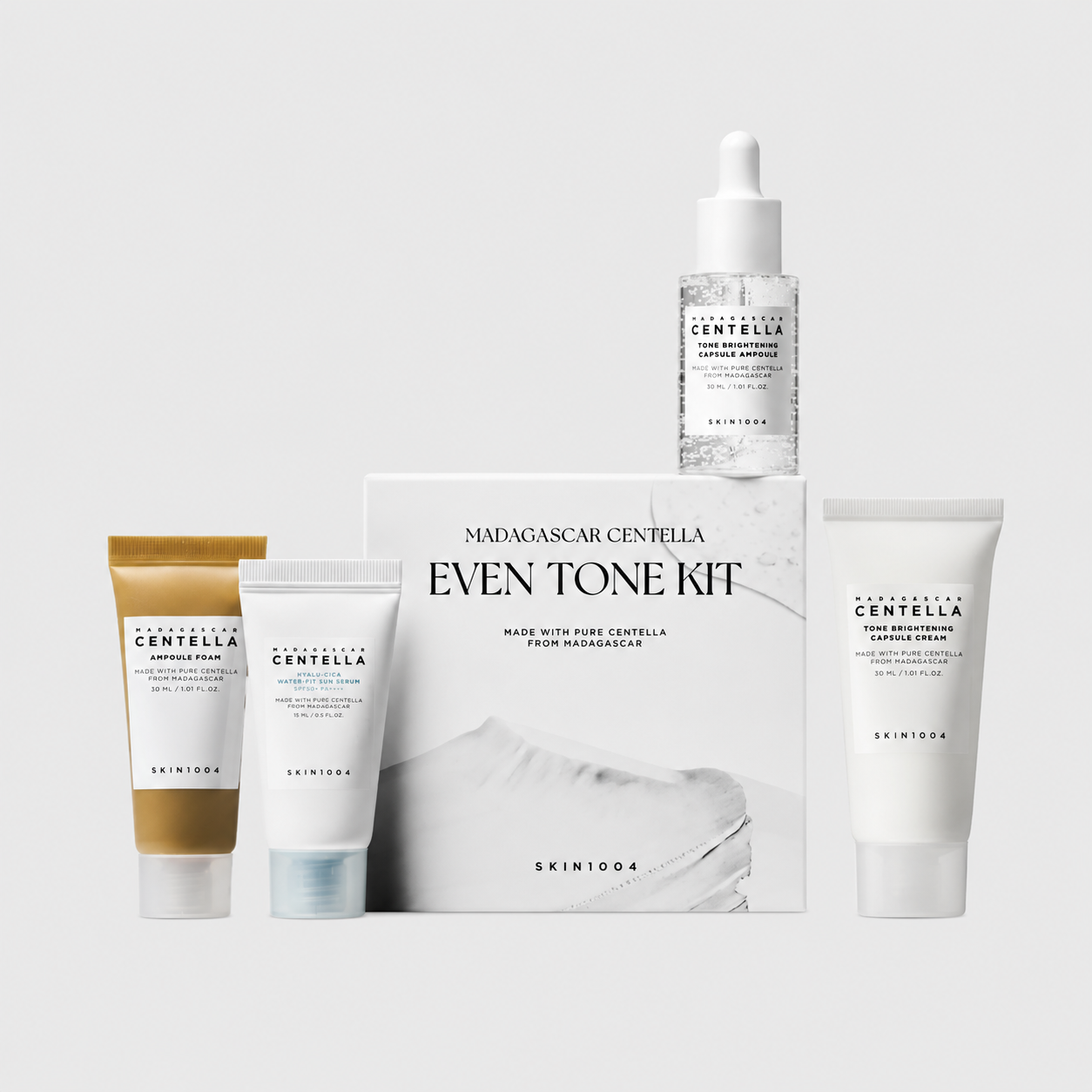 SKIN1004 Kit Madagascar Centella Even Tone 4 Peças