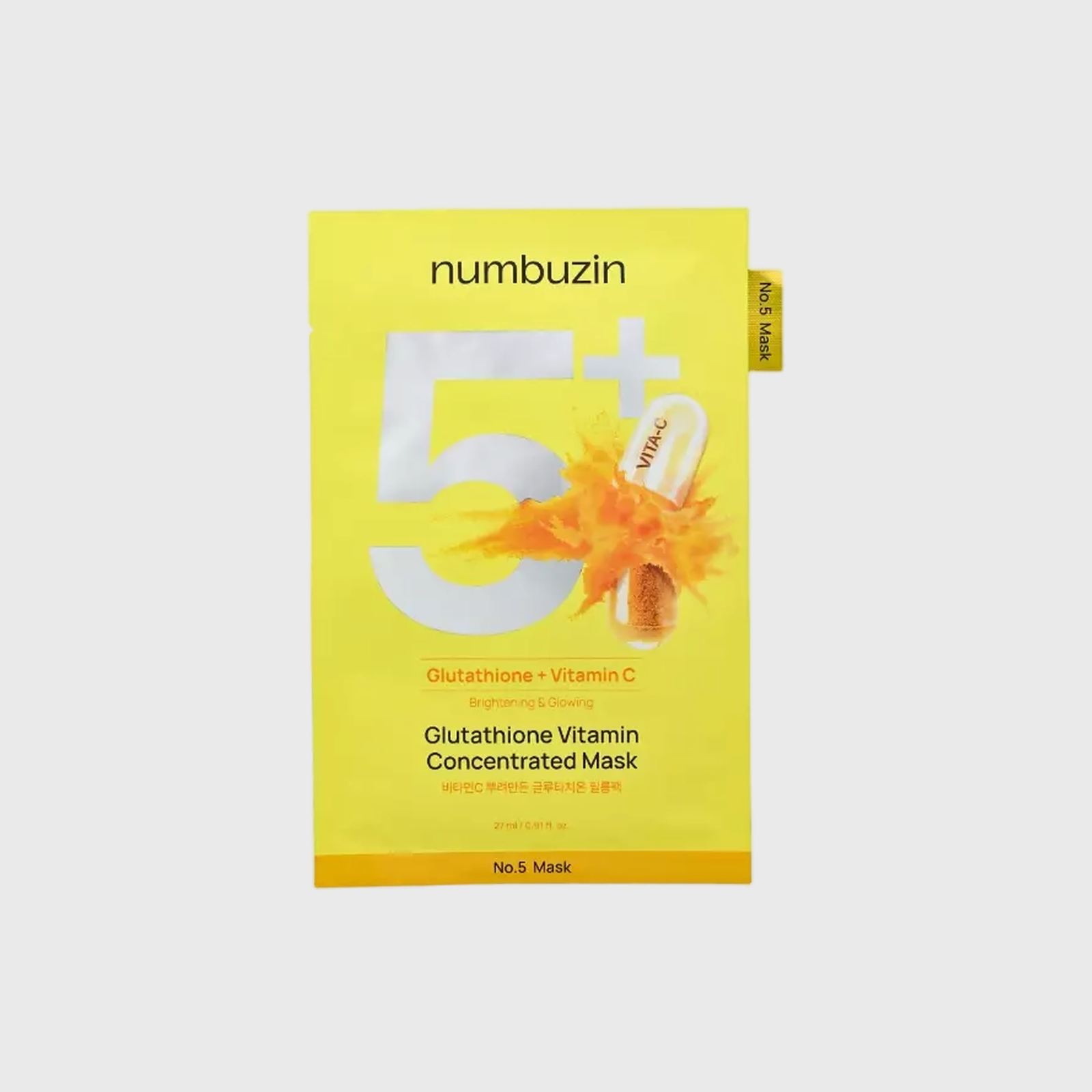 Máscara Facial Hidratante Numbuzin No.5+ Glutathione + Vitamin Concentrated - 1 Unidade - Milanzi