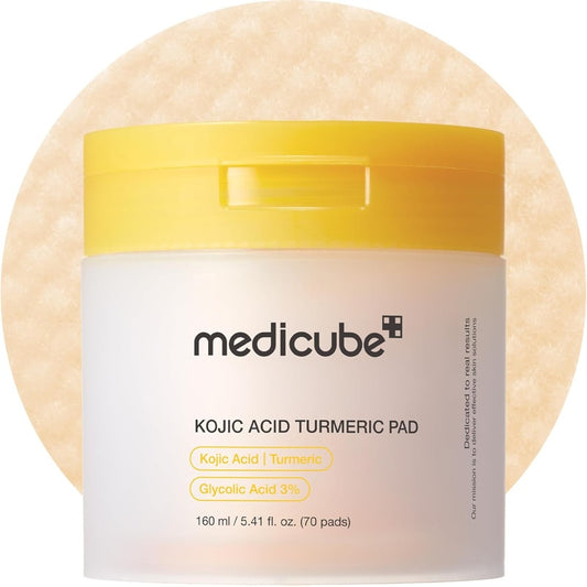 Medicube Pads Tonificantes Clareadores com Ácido Kójico e Cúrcuma – (70 unidades)