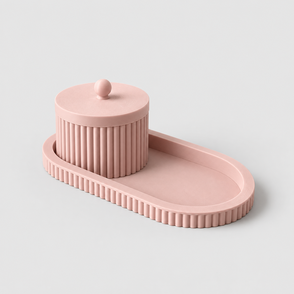 Kit Bandeja Oval e Pote Decorativo Royal rosa — imagem principal ilustrativa