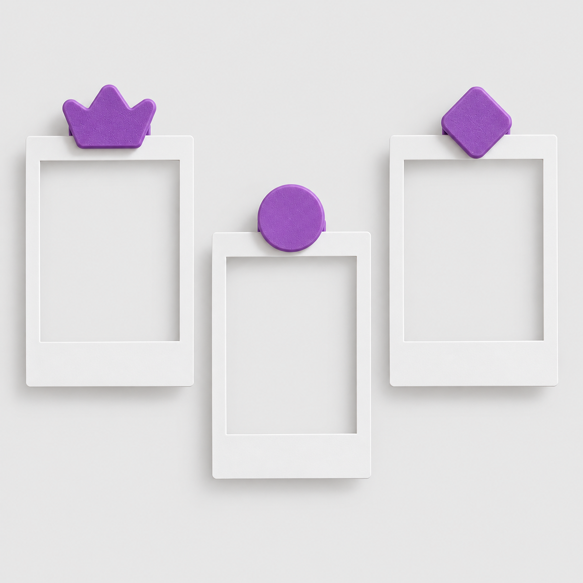 Kit 10 Clipes Porta-Fotos para Pegboard – Kit Decorativo para Painel Organizador em Roxo — imagem ilustrativa Milanzi