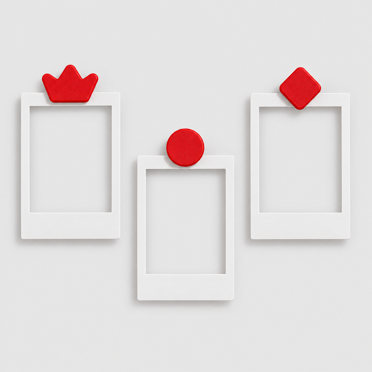 Kit 10 Clipes Porta-Fotos para Pegboard – Kit Decorativo para Painel Organizador em Vermelho — imagem ilustrativa Milanzi