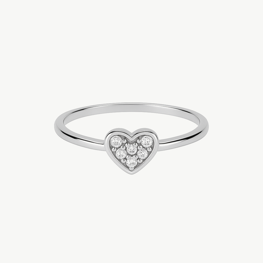 Anel Silver Heart Cravejado