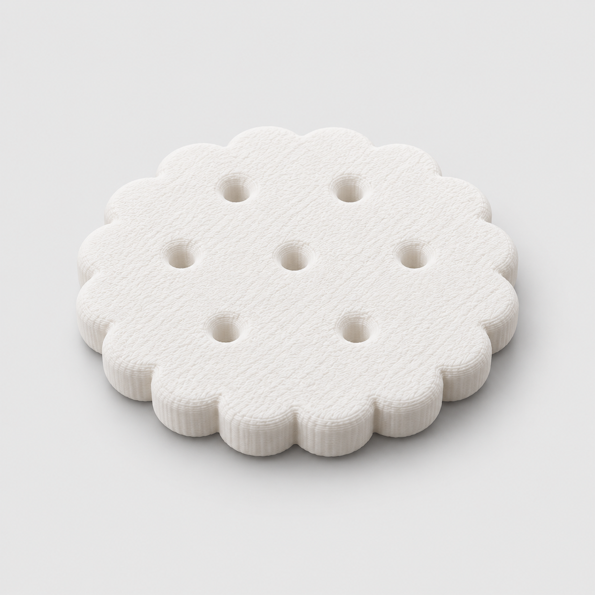 Porta-Copos Decorativo Biscoito Redondo em Branco — Milanzi