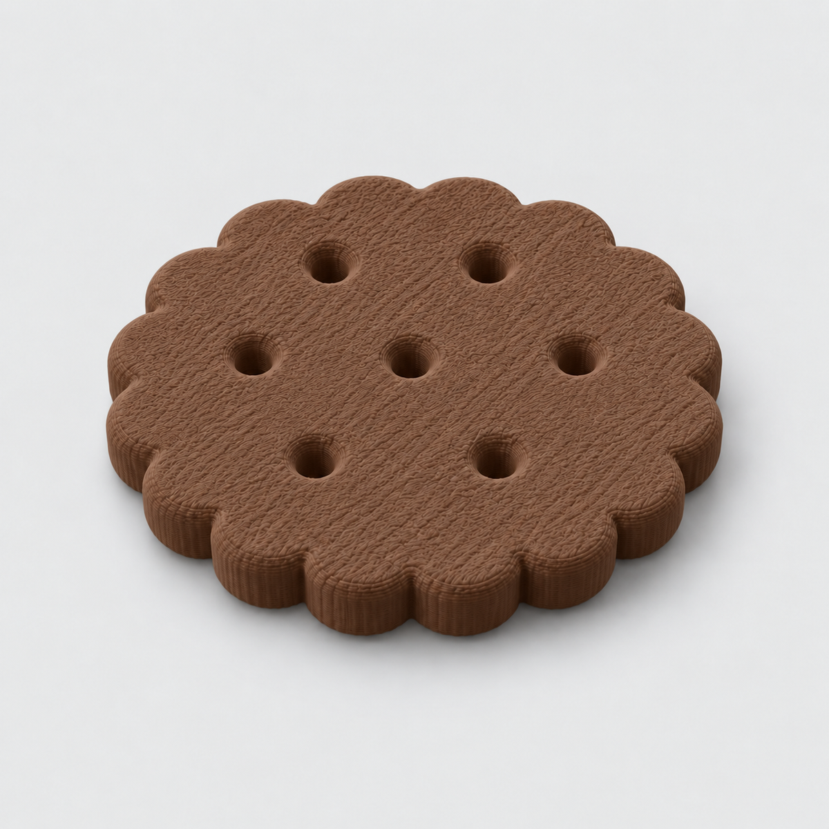 Porta-Copos Decorativo Biscoito Redondo em Marrom — Milanzi