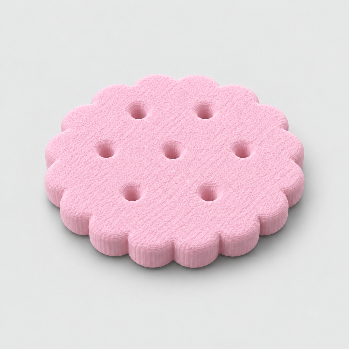 Porta-Copos Decorativo Biscoito Redondo em Rosa pastel — Milanzi