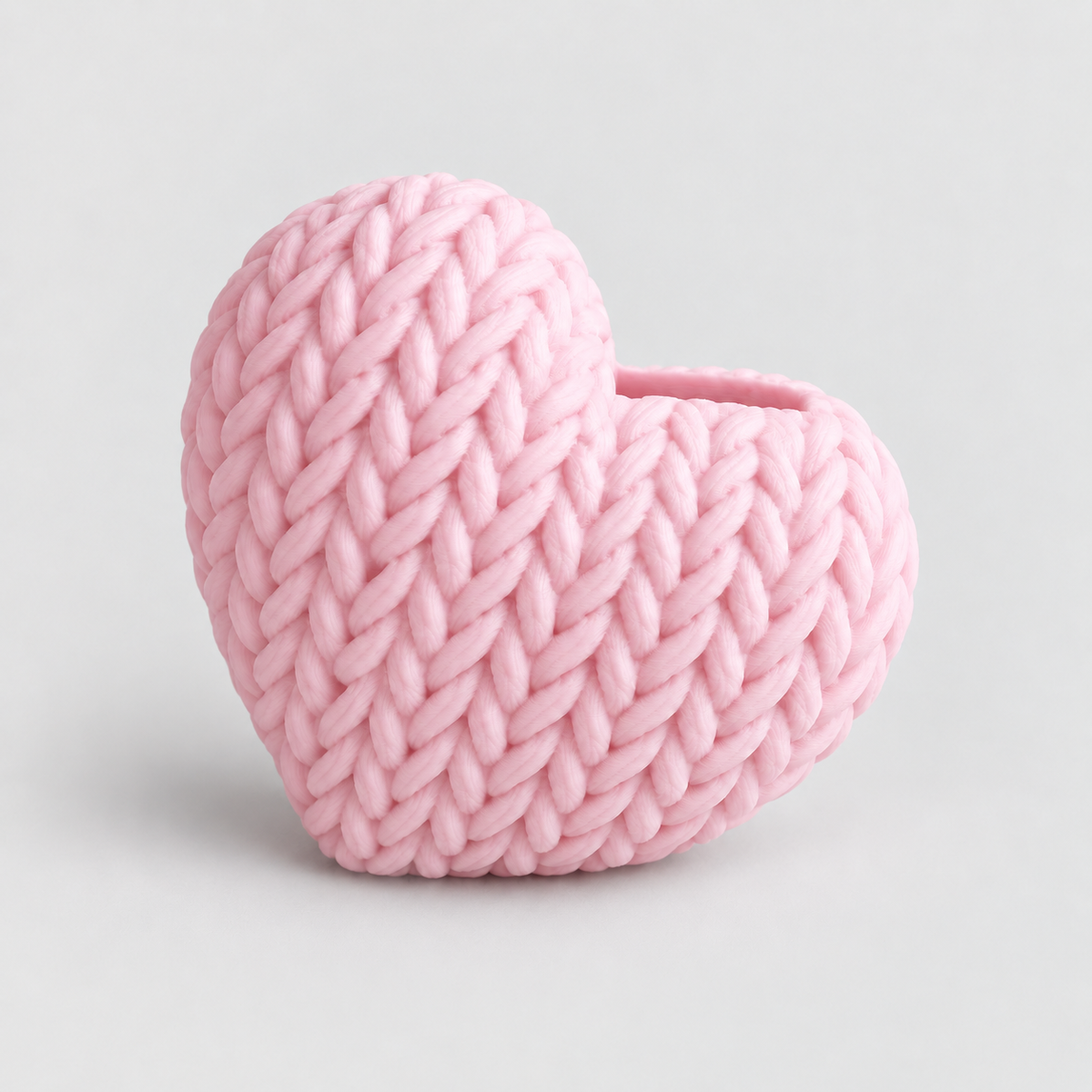 Porta-Foto Coração Tricotado em Rosa pastel — Milanzi