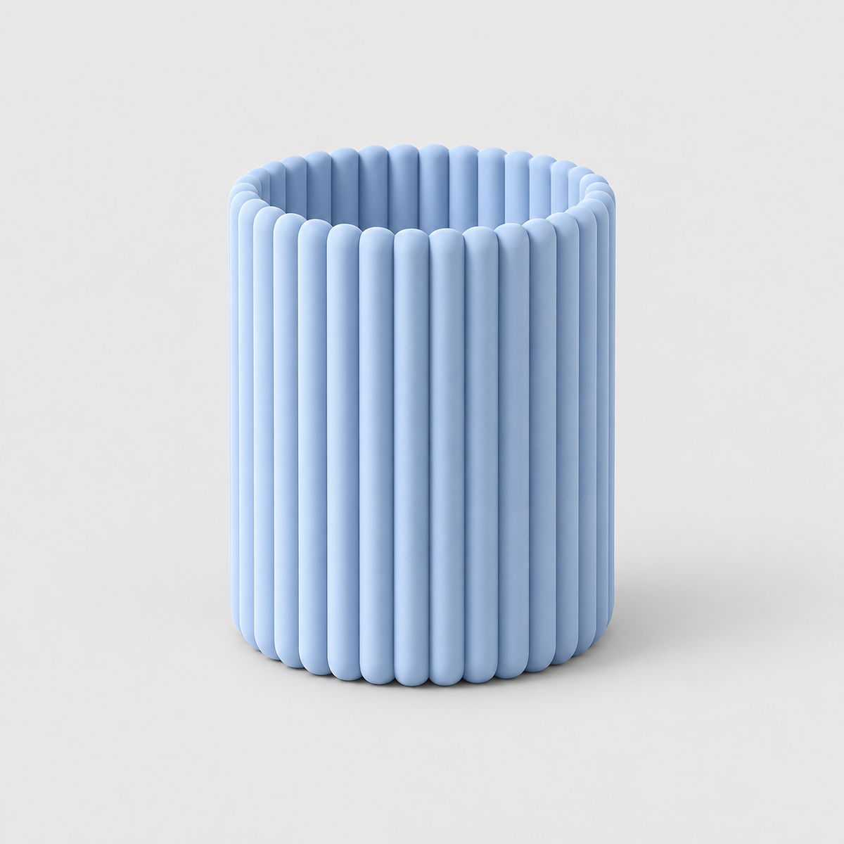 Porta-Lápis Canelado Moderno em Azul pastel — Milanzi
