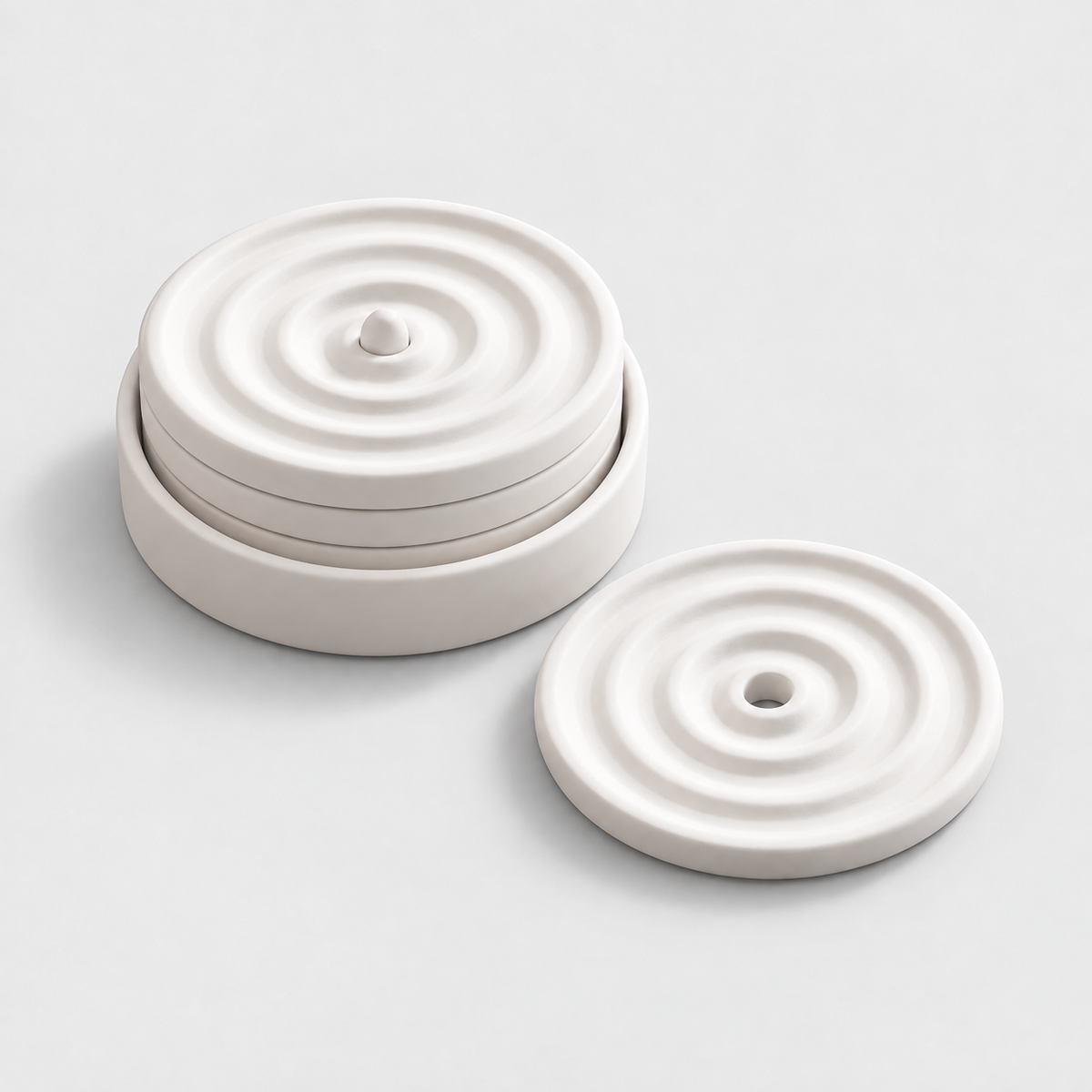 Kit Porta-Copos Ripple com Suporte em Branco — Milanzi