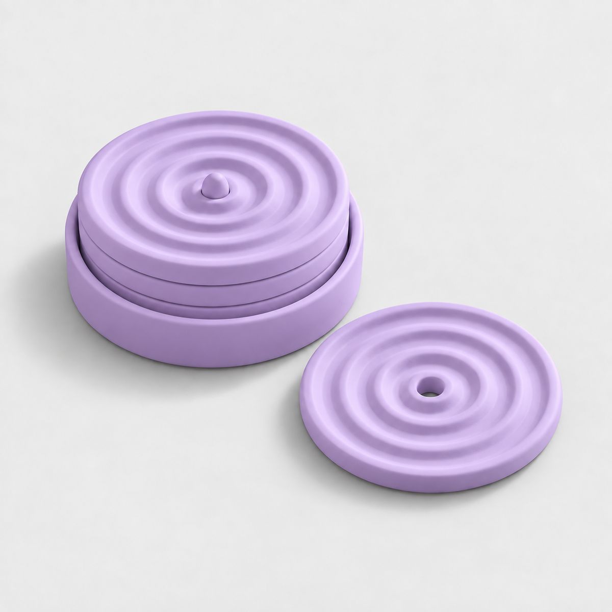 Kit Porta-Copos Ripple com Suporte em Lilás — Milanzi