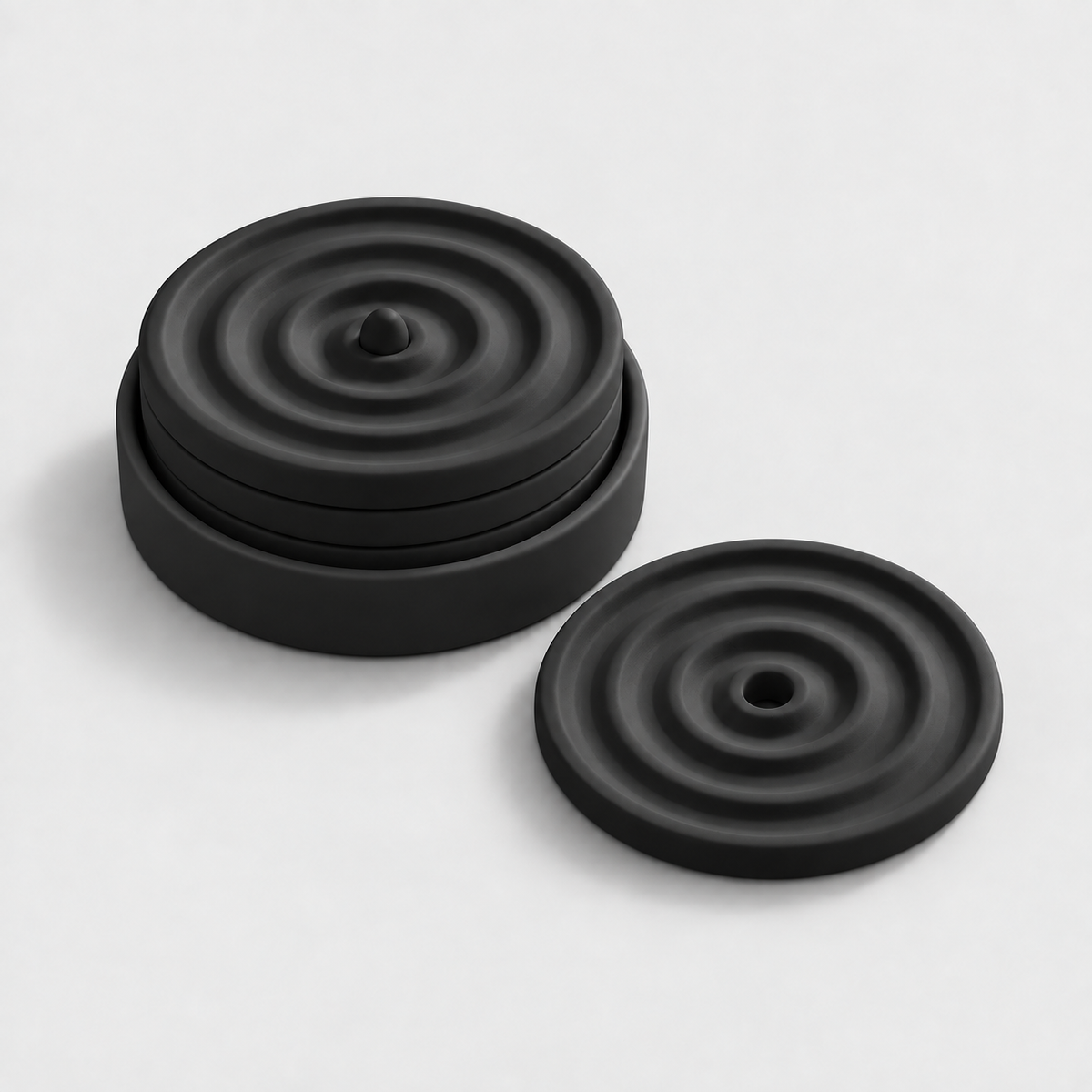 Kit Porta-Copos Ripple com Suporte em Preto — Milanzi