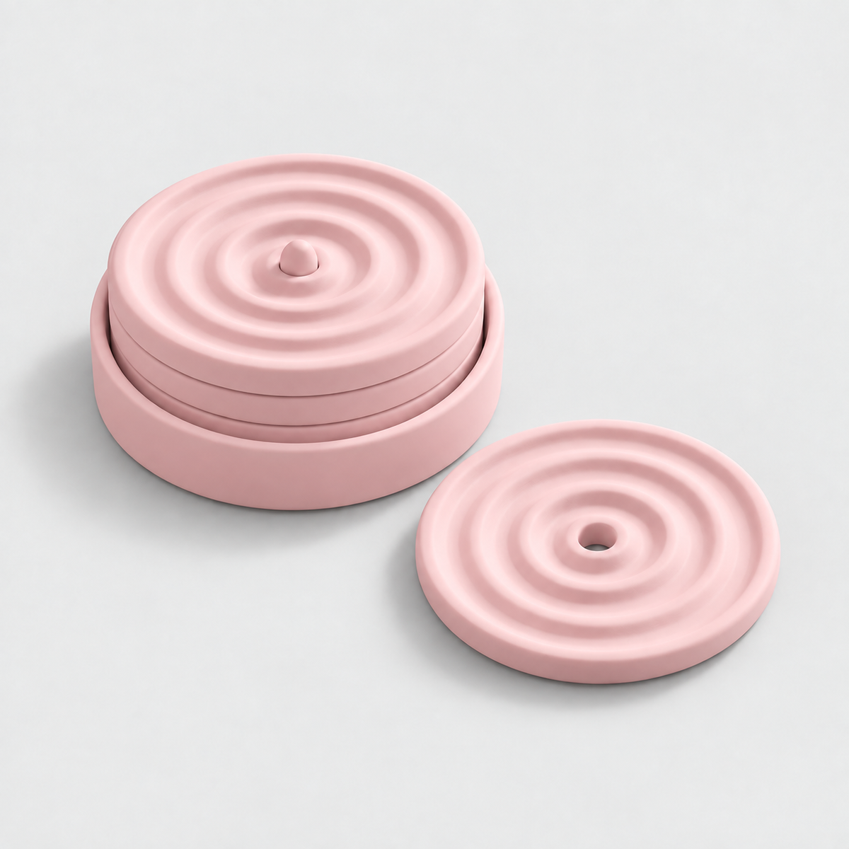 Kit Porta-Copos Ripple com Suporte em Rosa pastel — Milanzi