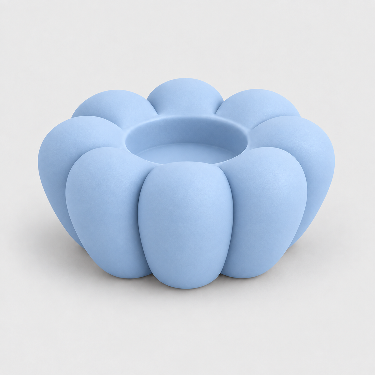 Porta-Vela LED em Formato de Flor em Azul pastel — Milanzi