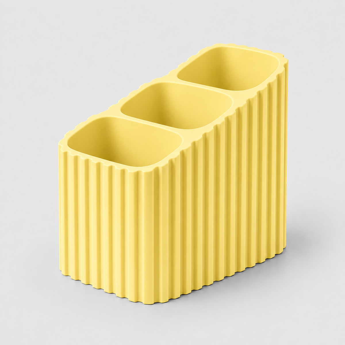 Organizador Canelado para Controles Remotos em Amarelo pastel — Milanzi