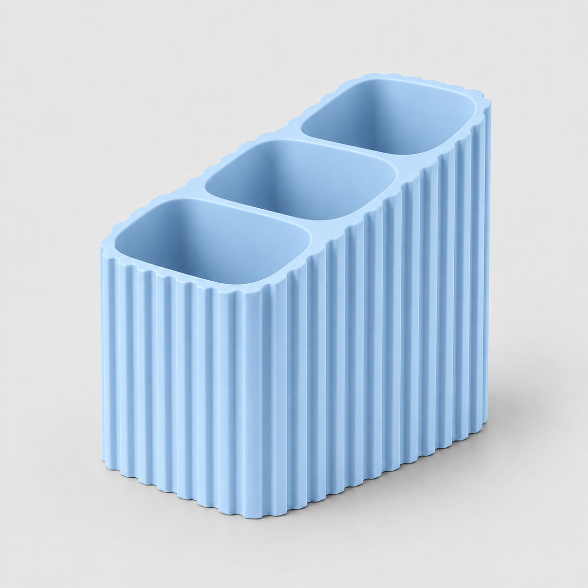Organizador Canelado para Controles Remotos em Azul pastel — Milanzi