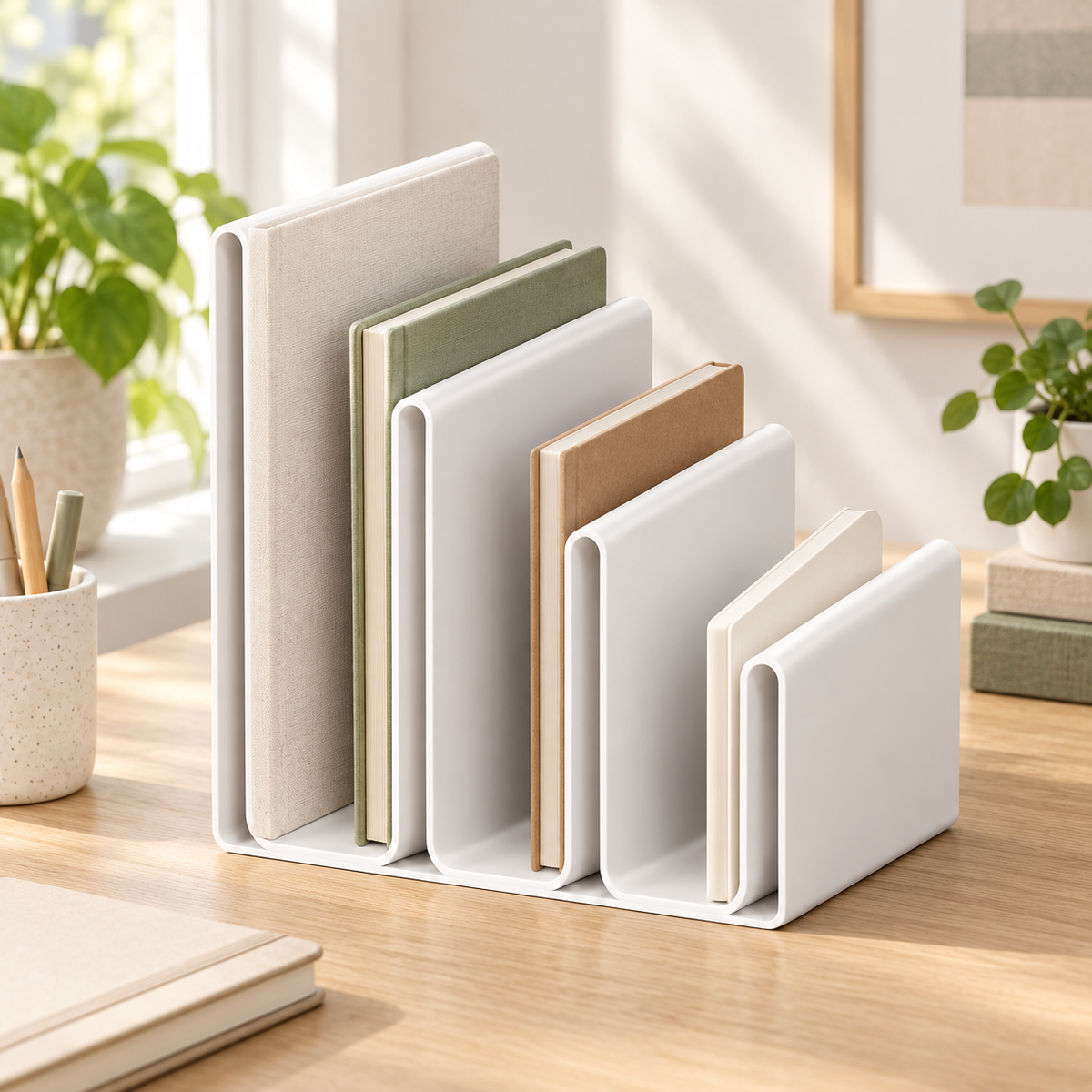 Organizador e Apoio para Livros de Mesa em ambiente — foto ilustrativa Milanzi