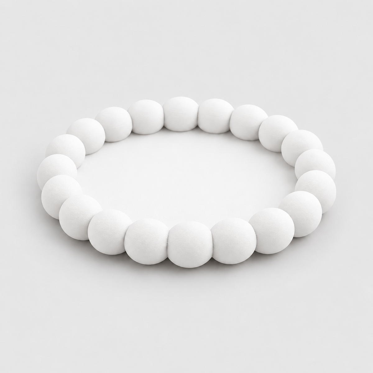 Bandeja Decorativa Redonda com Borda de Bolinhas em Branco — Milanzi