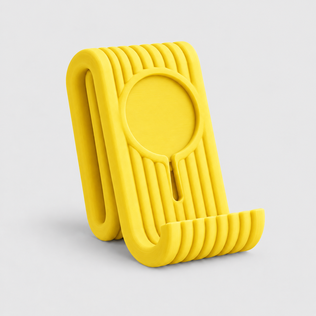 Suporte Ondulado para Celular e Carregador MagSafe em Amarelo — Milanzi