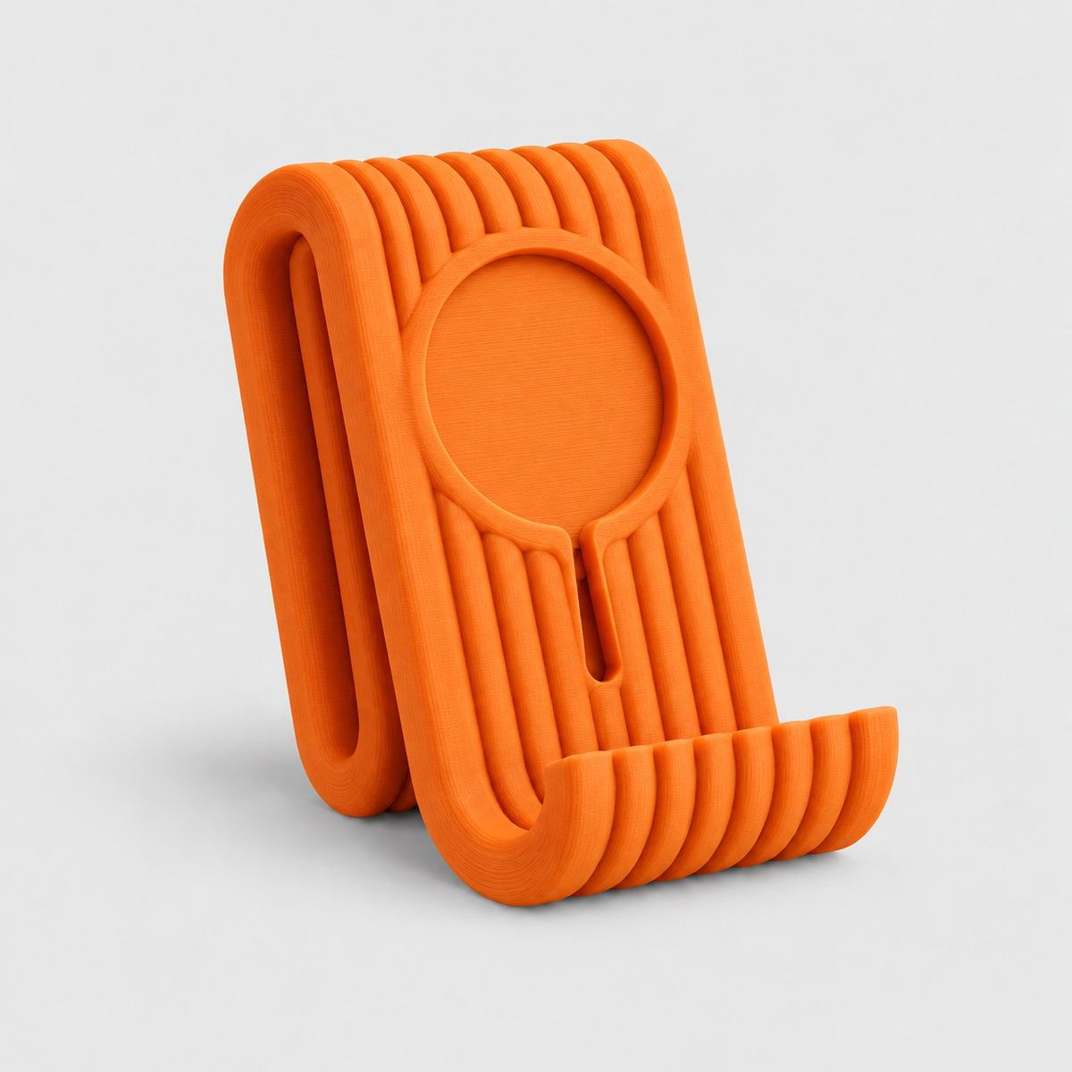 Suporte Ondulado para Celular e Carregador MagSafe em Laranja — Milanzi