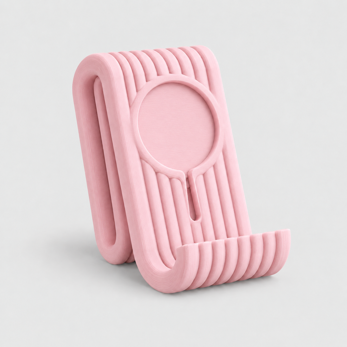 Suporte Ondulado para Celular e Carregador MagSafe em Rosa pastel — Milanzi