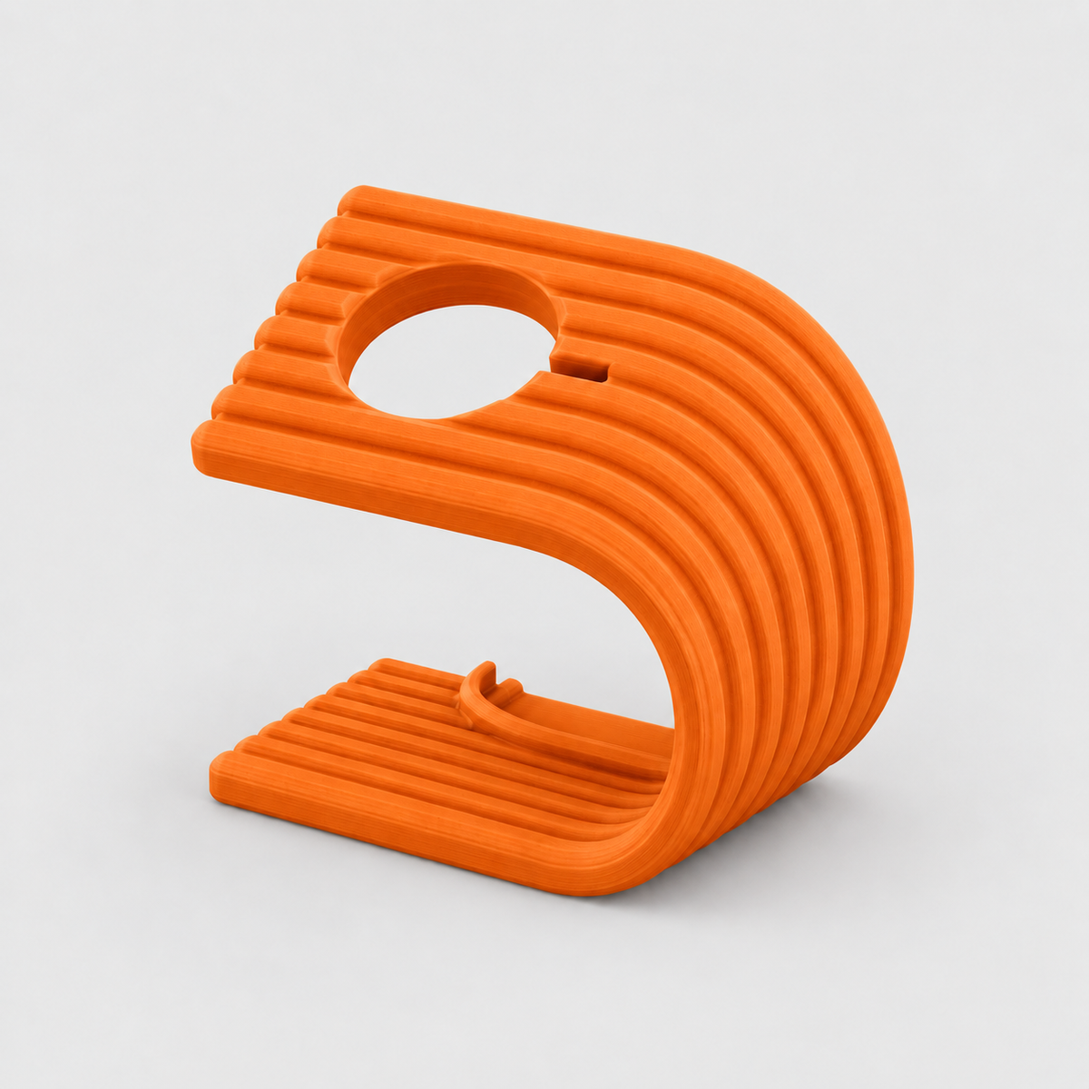 Suporte Ondulado para Carregador de Apple Watch em Laranja — Milanzi