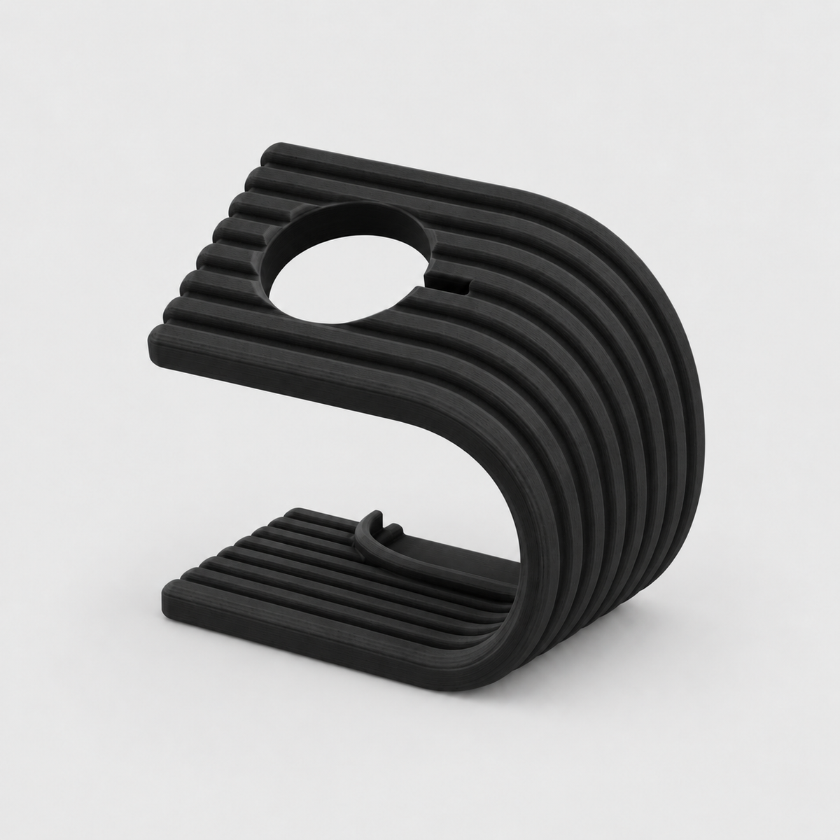Suporte Ondulado para Carregador de Apple Watch em Preto — Milanzi