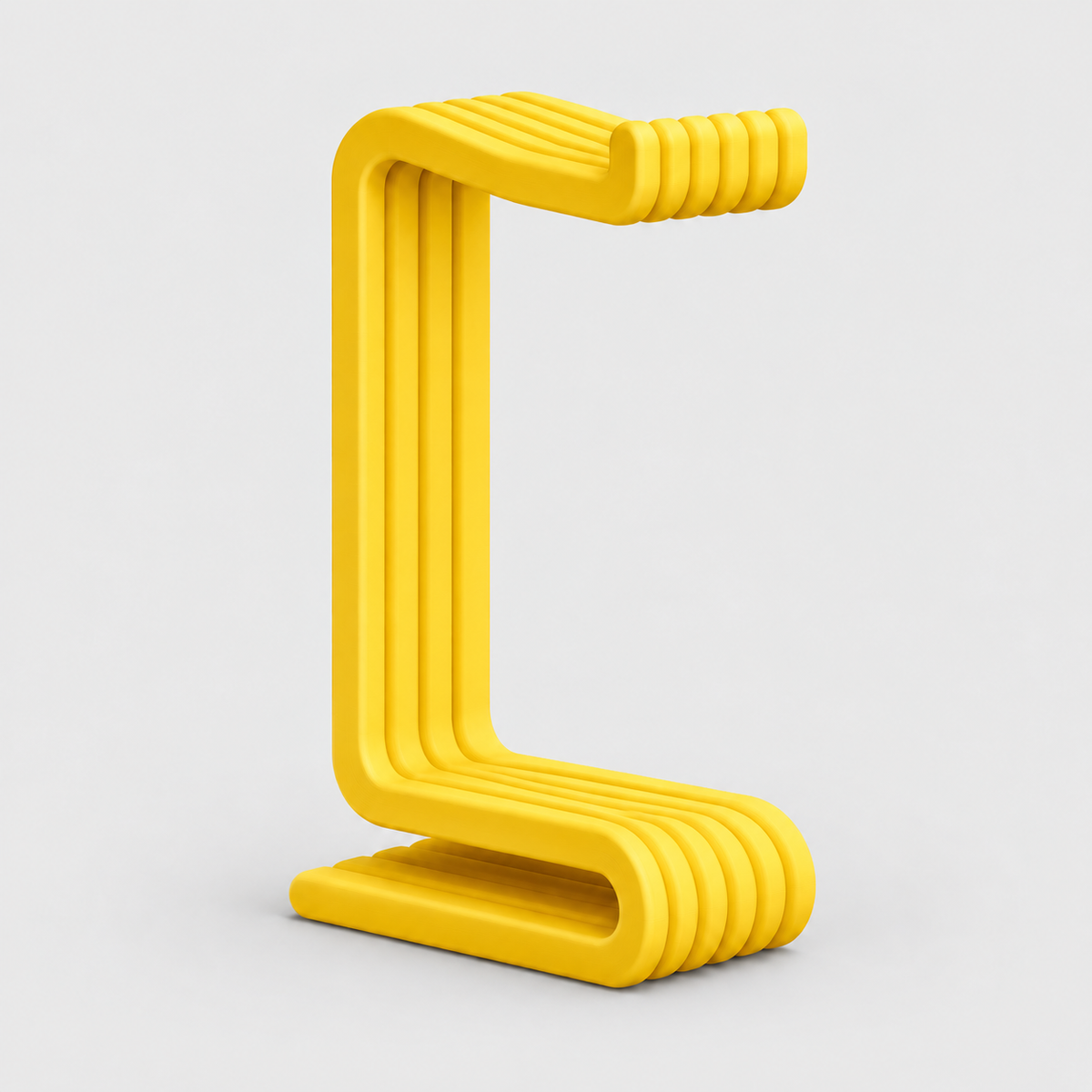 Suporte Ondulado para Fone de Ouvido de Mesa em Amarelo — Milanzi