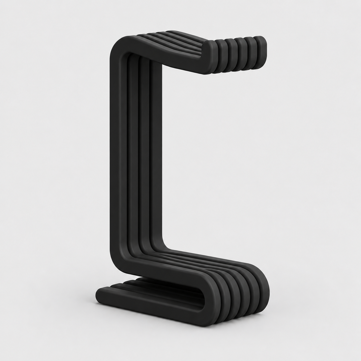 Suporte Ondulado para Fone de Ouvido de Mesa em Preto — Milanzi