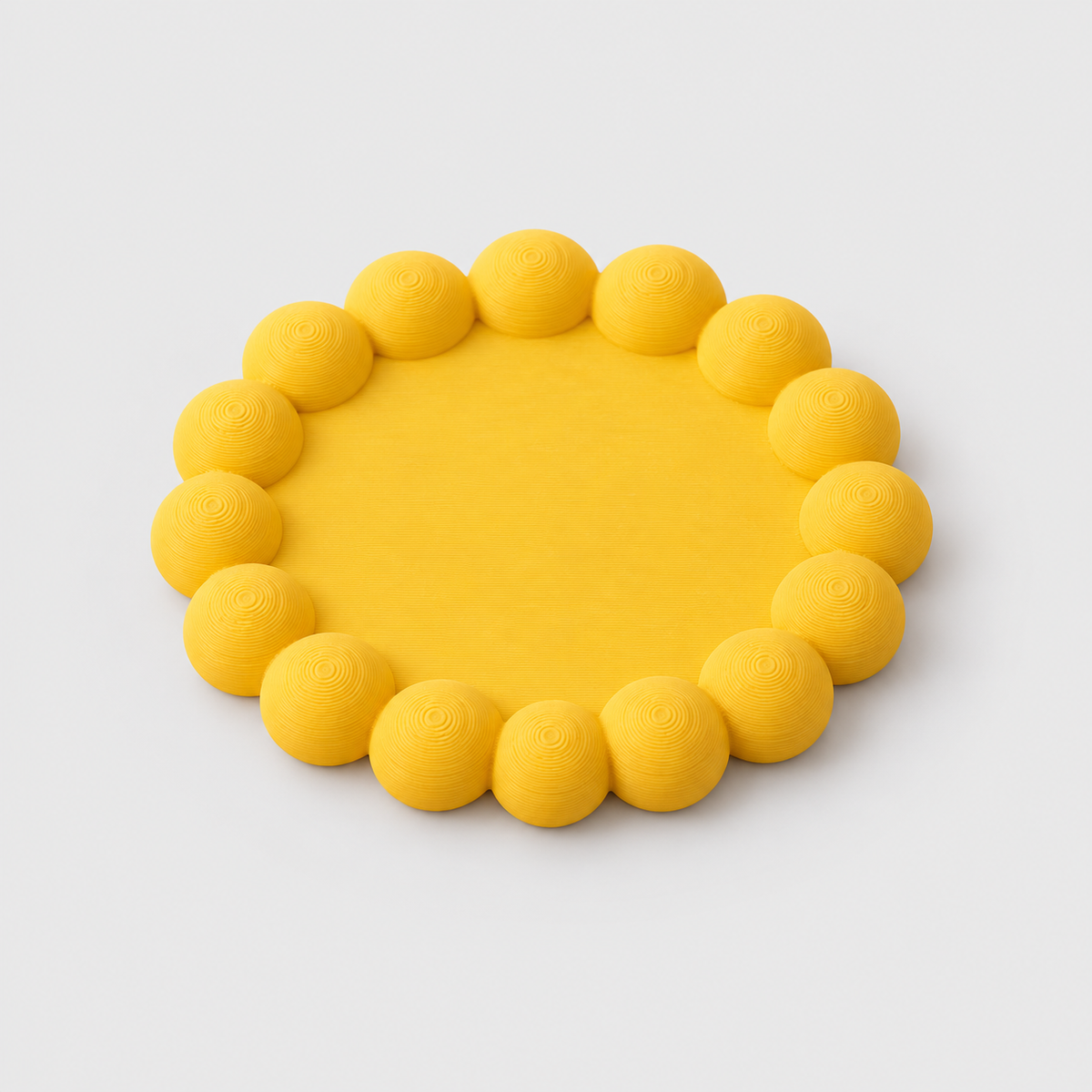Porta-Copos Redondo com Borda de Bolhas em Amarelo pastel — Milanzi