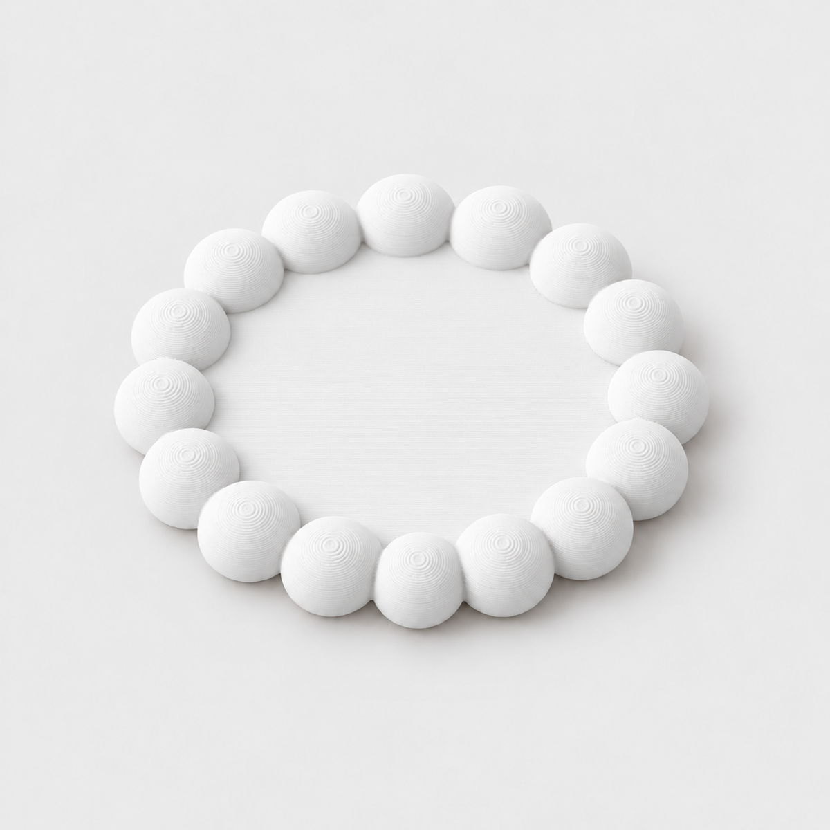 Porta-Copos Redondo com Borda de Bolhas em Branco — Milanzi
