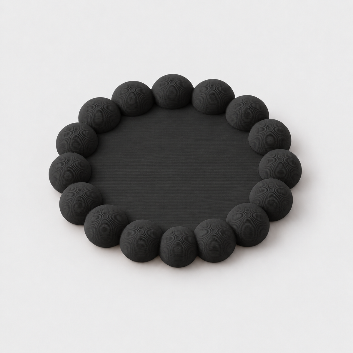 Porta-Copos Redondo com Borda de Bolhas em Preto — Milanzi