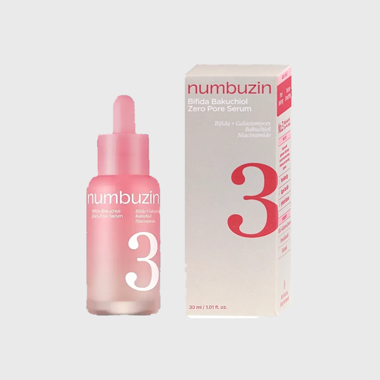 Sérum Facial Numbuzin No3 Bifida Bakuchiol Zero Pore de 30ml - Milanzi